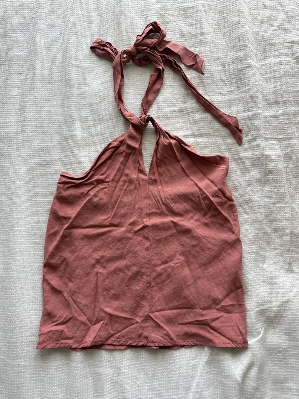Line & Dot Dusty Rose Halter Tie-Back Tank Top